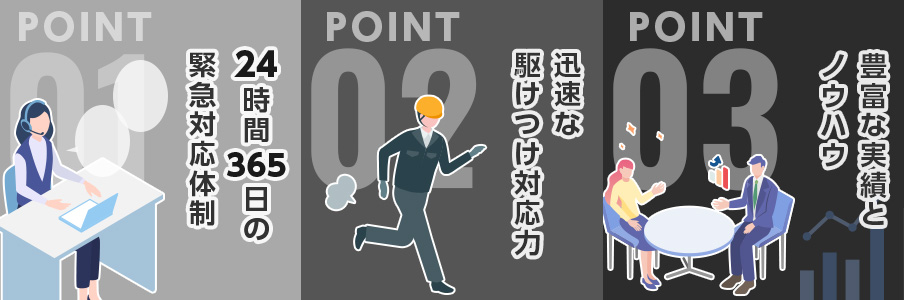 失敗しない管理会社の選び方3つの鉄則を表すイラスト