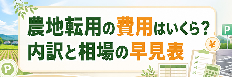 農地転用の費用はいくら？内訳と相場の早見表を表すイラスト画像