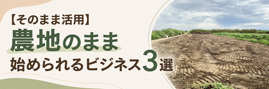 【そのまま活用】農地のまま始められるビジネス3選