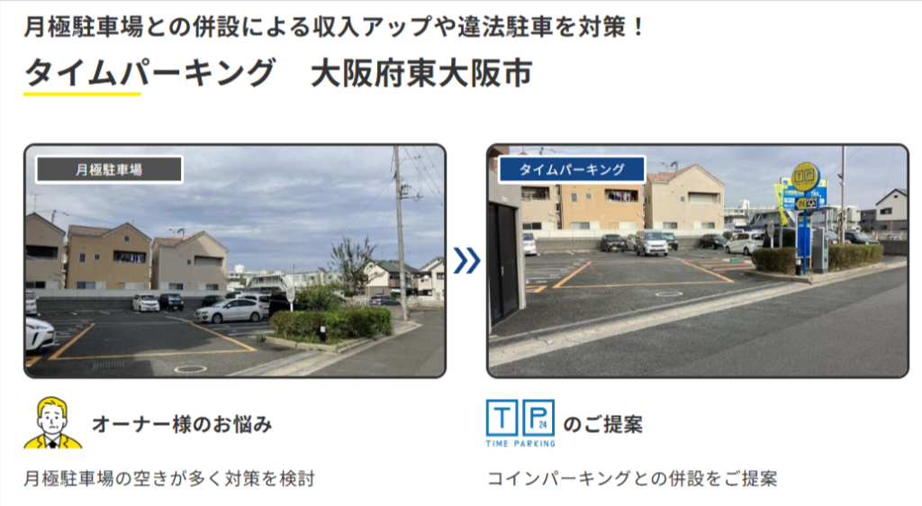 タイムパーキング大阪府東大阪市の導入事例