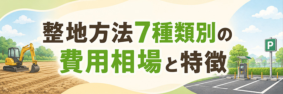 整地方法7種類別の費用相場と特徴を表すイラスト画像