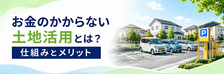 お金のかからない土地活用とは？仕組みとメリットを表すイラスト画像