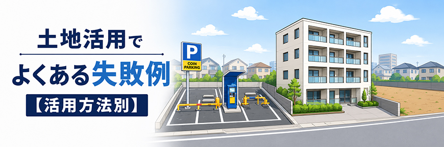 土地活用でよくある失敗例【活用方法別】を表す画像