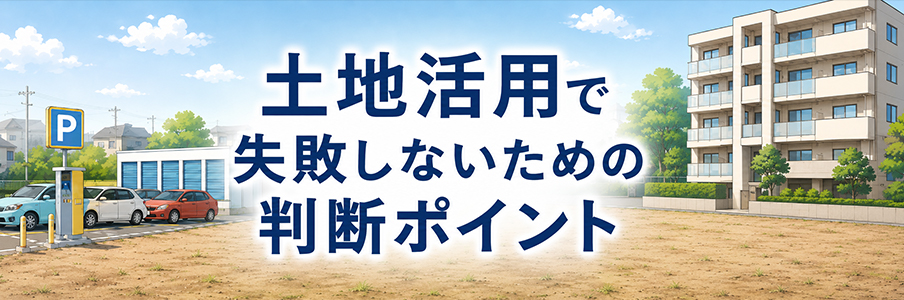 土地活用で失敗しないための判断ポイントを表す画像