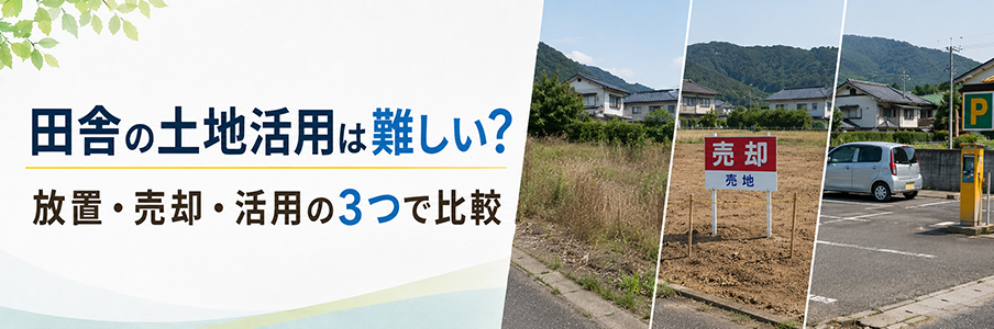 田舎の土地活用は難しい?放置・売却・活用の3つで比較を表す画像