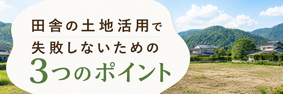 田舎の土地活用で失敗しないための3つのポイントを表す画像