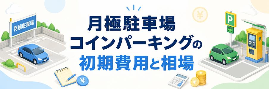 月極駐車場・コインパーキングの初期費用と相場を表す画像