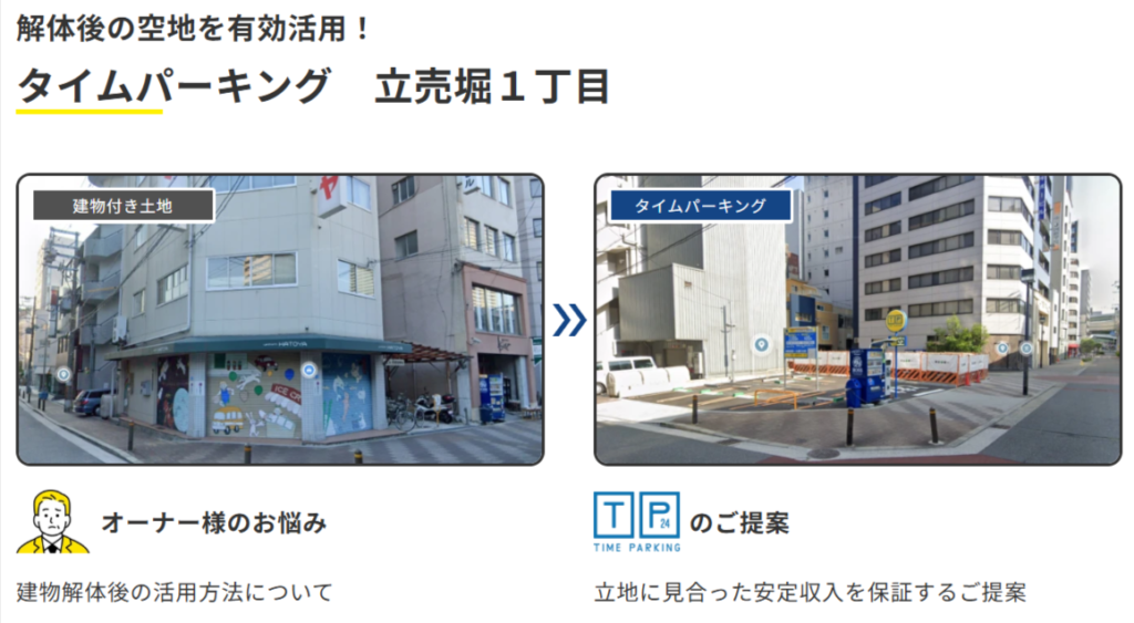 タイムパーキング立売堀1丁目の事例写真