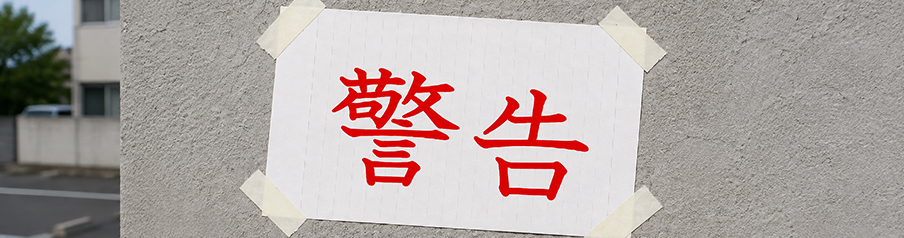 張り紙そのものに法的な強制力はないを表す画像