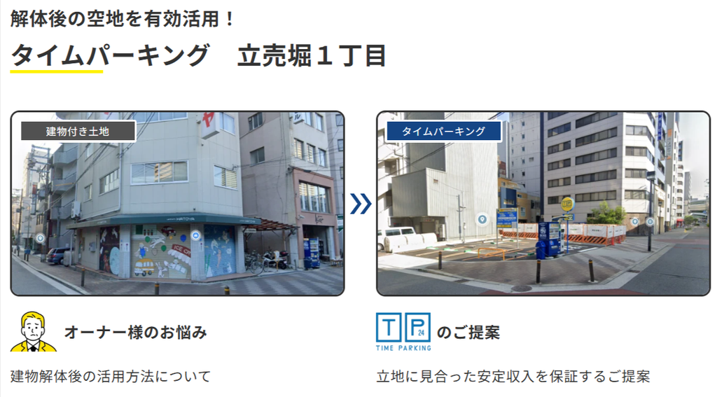 タイムパーキング立売堀1丁目の事例写真